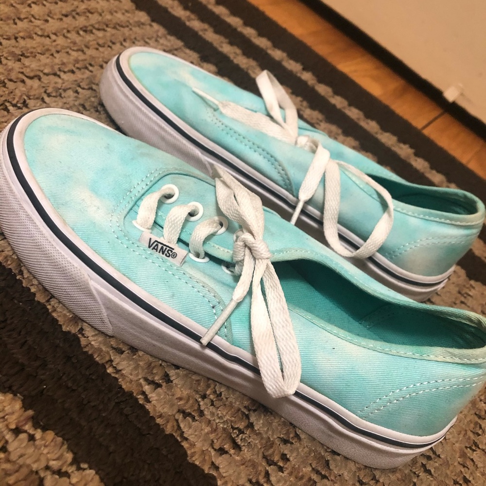 Blue Vans (tie dye washed look) size 6